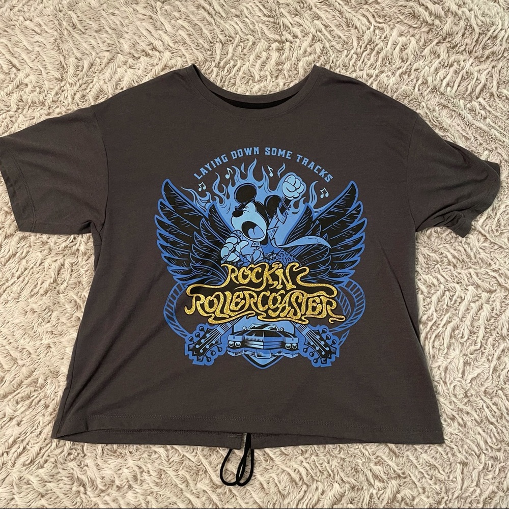 Disney’s rockin rollercoaster cropped tee